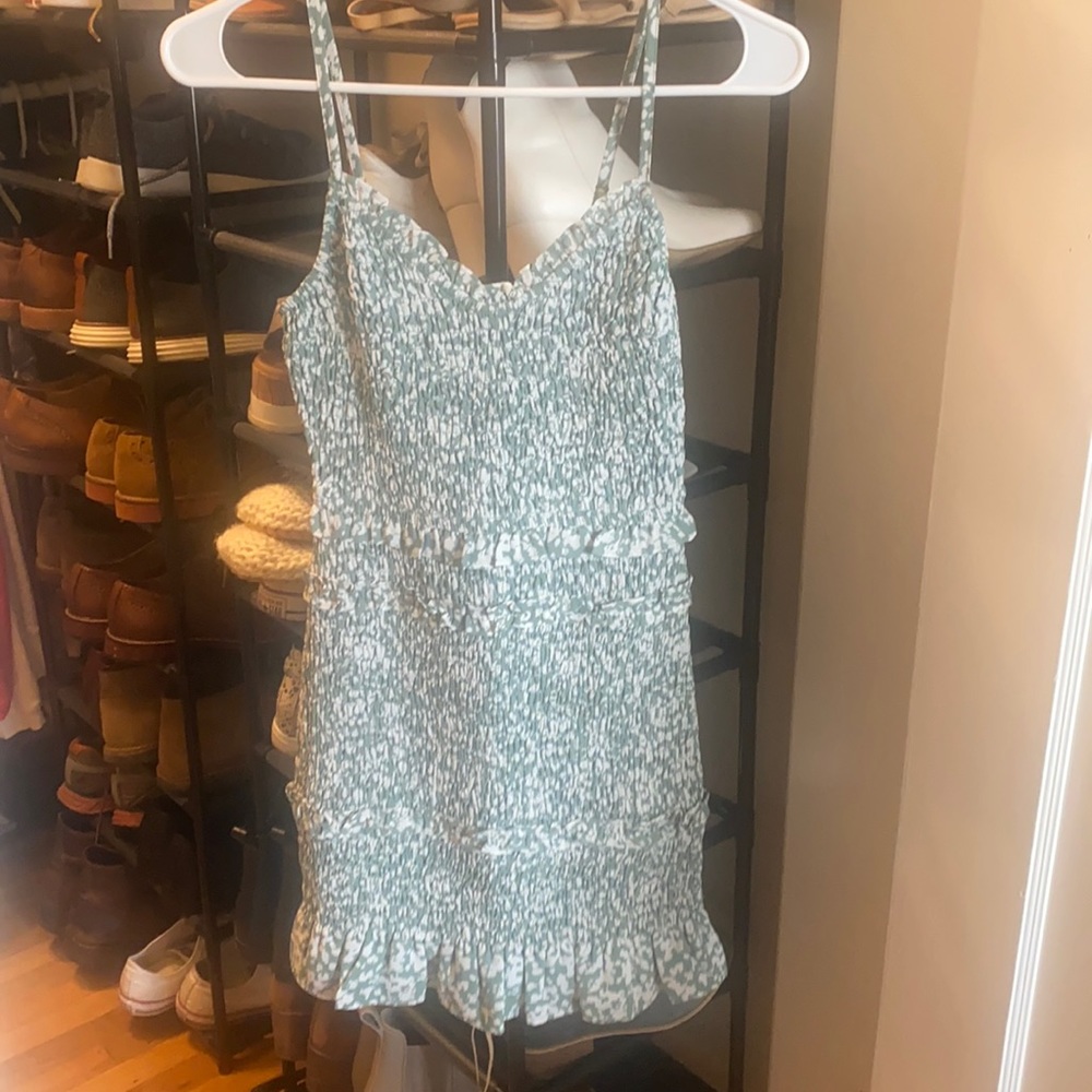 Green floral dress